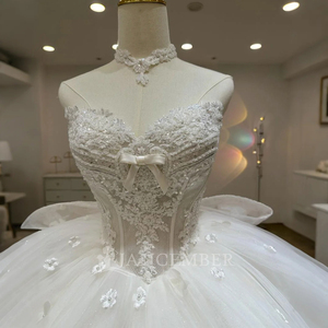 Vestido de Novia de Tul con Escote Corset y Parte Superior de Encaje, Vestido de Princesa, Vestido de Novia de Organza, Vestido de Novia Lsjj15 - Product Image 4