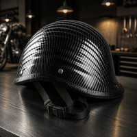 Casque de moto classique rétro trois-quarts, casque vintage à face ouverte en coque ABS pour scooter et cruiser