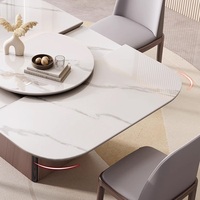 Table à manger moderne de luxe avec plateau en marbre, ensemble de 4 à 6 chaises, meubles de salle à manger, table et chaises pliantes pour salle à manger