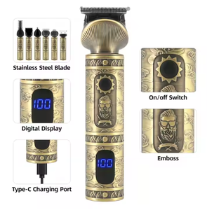 Cabello profesional inalámbrico en forma de T para hombres, recortador de barba alimentado por USB con hoja de acero inoxidable para cara y cuerpo - Product Image 5