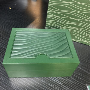 Estuche de Reloj de Cuero Premium Verde, Caja de Almacenamiento Individual para Reloj con Bolsa de Regalo y Accesorios - Product Image 4