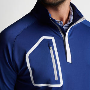 <span class=keywords><strong>Pullover</strong></span> <span class=keywords><strong>Polo</strong></span> a maniche lunghe 1/4 con Zip impermeabile da uomo a forma di dolcevita in maglia Streetwear - Product Image 4