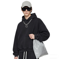 Sweat à capuche surdimensionné pour homme, imprimé en sérigraphie, style streetwear, épaules tombantes, vintage, effet délavé à l'acide, pour homme