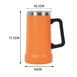 Jarra de Cerveza de Acero Inoxidable de 24 oz, Doble Pared Aislada, Perfecta para Disfrutar de la Cerveza en los Calurosos Veranos de Japón - Product Image 2