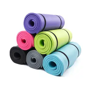 环保定制健身房最佳运动瑜伽Nbr垫健身折叠体操10毫米标志10毫米厚廉价Nbr瑜伽垫