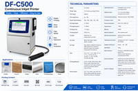 Imprimante industrielle CIJ DF-C500, machine de codage en ligne pour la production, impression de la date, du numéro de lot et du numéro de série