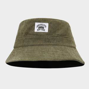 Corduroy Patchwork Fisherman Hat Autumn Winter Sun Hat Couples Casual Bucket Hat With Custom Private Brand Woven Label <b>Patch</b> - Product Image 6