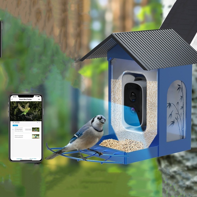 Wholesale Iron Shell Intelligent Bird Feeder AI Intelligently Identifies 10000 Bird Species Waterproof Solar 5MP Bird Feeder
