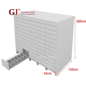 High End Medical Cabinet Retail Pharmacy Furniture Store Display Shelves Metal Pharmacy Drawer Systems