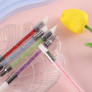 <span class=keywords><strong>Faria</strong></span> Factory Ventes d'usine Brosse à ongles en silicone à double tête Outils de pointage en strass Brosse à ongles en gros Stylo en silicone - Product Image 3