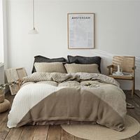 Dn Warm Winter Luxury Soft Knit Throw Acrylique Quatre Ensemble Housse de Couette Drap de Lit