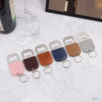 Porte-clés décapsuleur en cuir PU pour sublimation, décapsuleur en acier pour bière, idéal comme cadeau