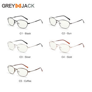 กรอบแว่นตาเกรย์แจ็คแคทอายแบบเต็มกรอบป้องกันแสงสีฟ้าสำหรับทุกเพศแว่นตาโลหะ G032OP - Product Image 1