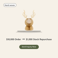 Ornement en bois découpé au laser en forme de cerf 21,5 cm, support de bougie chauffe-plat de table rustique nordique, support de logo personnalisé OEM, porte-bougie en bois en forme de cerf