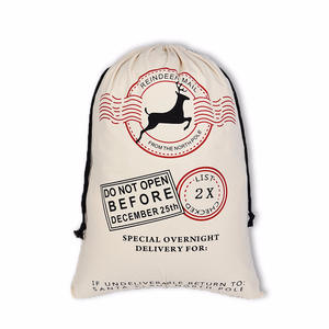 ถุงผ้ากระสอบสีธรรมชาติสำหรับห่อของขวัญคริสต์มาส ถุงผ้าปอกระเจาแบบมีเชือกผูก ถุงใส่เครื่องประดับ - Product Image 5