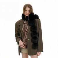 Écharpe-col cache-cou en vraie fourrure de renard respirante, motif uni, longueur moyenne, carrée, tendance pour femme, idéale pour l'hiver