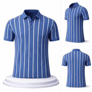Polo de Rayas Verticales para Hombre, de Secado Rápido, Casual, Ideal para Uniformes de Resort, Personalización de Marca, Suministro OEM - Product Image 3