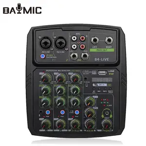 Daymic B4 Live Professionele Mini 4 6 Kanaals Usb Audio Mixer Mengpaneel Voor Dj Broadcast Record