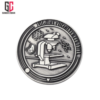 Pièce de monnaie scientifique personnalisée en métal plaqué argent antique, fabriquée en usine depuis 12 ans - Pièce de monnaie de défi scientifique pour les passionnés