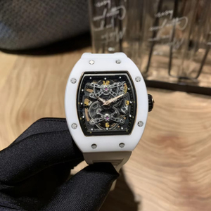Reloj Automático de Lujo para Hombre, Esqueleto, Cristal de Zafiro de Alta Calidad, Caja de Fibra Resistente, Esfera Abierta, Correa de Goma, Estilo Deportivo - Product Image 3