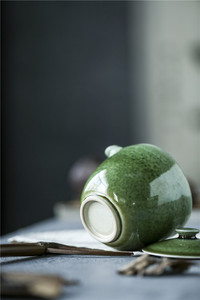 First Class Clay Kiln Fired Ceramic Hand-painted Color Glaze Moss on the Green Kung Fu Tea Set - Product Image 6