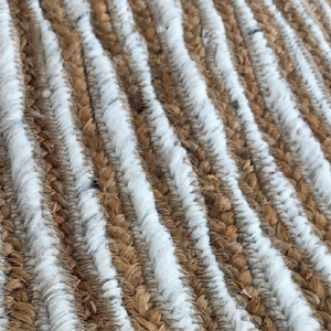 Négociable moderne Aisha Fab rayures laine Jute Dhurry tapis fait à la main indien bas carré et ovale tapis maison porte tissé Technique - Product Image 1