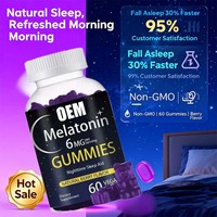 Gomitas para el Sueño con Memoria y Apoyo para Adultos, 6 mg de Melatonina, L-Teanina, Sabor Fresa, Sin Gluten, No Apto para Mujeres Embarazadas, 60 Unidades, OEM