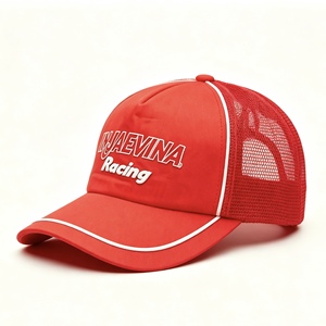 Casquette de baseball personnalisée avec broderie 3D, piping contrastant et dos en maille, style trucker, pour le sport - Product Image 3