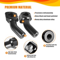Kit de abrazaderas para manillar trasero de 1 "y 25MM, accesorio compatible con Shadow 750 Vulcan 900 Road Star XV1700 Harley Dyna Sportster Softail, color negro