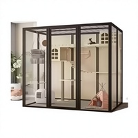 Villa pour chiens à plusieurs niveaux, enclos moderne en aluminium, grande maison pour chats avec arbre à chat, mobilier écologique pour animaux de compagnie d'intérieur