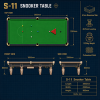 Table de billard professionnelle standard de 12 pieds en ardoise pour club et bar - Vente en gros