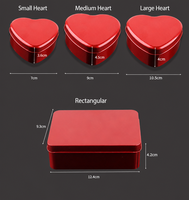 Boîte en métal rouge, forme cœur, carrée, ronde, rectangulaire, boîte cadeau, boîte en fer blanc personnalisable avec logo, pour bonbons, biscuits, cadeaux de mariage, emballage, vente en gros