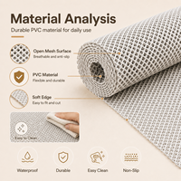 Tapis de protection antidérapant et imperméable en PVC à mailles ouvertes pour tiroirs et étagères, facile à découper, pour rangement de cuisine