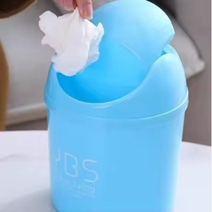 Creative Mini ABS Plastic <b>Desktop</b> Trash Can Open Top Compression Function New Kitchen Living Room Office Sundries Waste Bins - Product Image 3