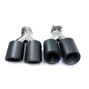 <span class=keywords><strong>Akrapovic</strong></span>-<span class=keywords><strong>Embout</strong></span> d'échappement automatique universel en acier inoxydable double fibre de carbone, modèle Y gauche et droit, 1 paire - Product Image 3