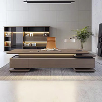 Bureaux modernes pour bureaux, grand bureau de patron, table de direction en bois, design en mélamine, bureau et armoire de patron