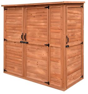 Armario de Herramientas de Madera Maciza para Exteriores JX, con 3 Puertas y Gran Capacidad, Puede Contener Varias Herramientas y es Resistente al Agua - Product Image 2
