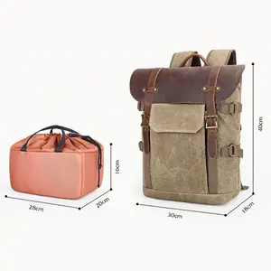 Оптовая продажа, рюкзак для камеры Batik из холщовой ткани, водонепроницаемая сумка, многофункциональная сумка для фотосъемки для большинства цифровых зеркальных камер Canon