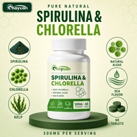 Comprimés de Spiruline et de Chlorelle, Complément Alimentaire Végétalien à Base d'Algues Naturelles pour Adultes, Bien-être Quotidien