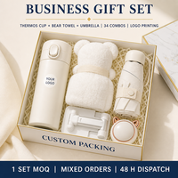 Ensemble Cadeau d'Affaires Personnalisé avec Logo : Gobelet, Serviette, Parapluie – Souvenir d'Entreprise, Boîte Premium Mix & Match, Prix Bas, Vente en Gros