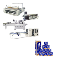 Ligne de production entièrement automatique de rouleaux de papier toilette avec contrôle PLC, machine à perforer le papier toilette