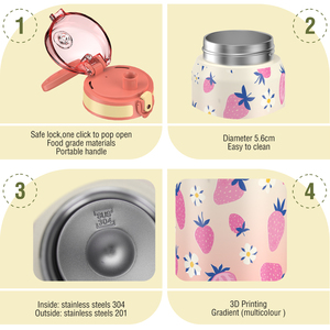 Bouteille d'eau isotherme sport avec poignée, gourde thermique pour le voyage, la gym, le camping, gourde sous vide - Product Image 5