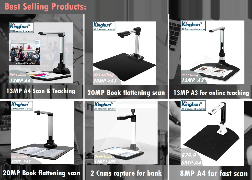 Best selling A3 visual presenter Kinghun KC6A07 portable usb distance