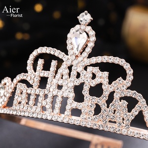 Aierflorist Hermosa Corona '<span class=keywords><strong>Feliz</strong></span> Cumpleaños' para Fiesta de Cumpleaños <span class=keywords><strong>y</strong></span> Accesorio para el Cabello, Banda para el Cabello para Ramo de Flores - Product Image 5