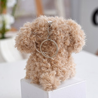 Porte-clés en peluche chien Cockapoo Kawaii, mignon, 3D, dessin animé, jouet animal en peluche, breloque de sac, pendentif, vente en gros