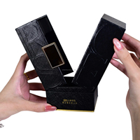 Boîte cadeau magnétique rigide rectangulaire réutilisable de haute qualité pour bijoux, montres, lunettes, couleur personnalisée, papier texturé, dorure à chaud