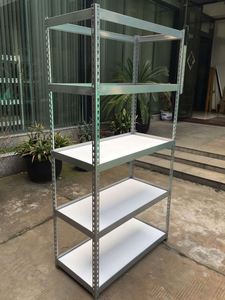 מותאם אישית לבן מתכת מתלה מדף מחוררת זווית מדפי מדף 5 שכבה זווית פלדה מדף מדפי עבור מחסן - Product Image 2