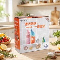 Boîte d'emballage en carton ondulé écologique avec fenêtre, boîte à rabat pour coffret cadeau, pour produits d'entretien ménager