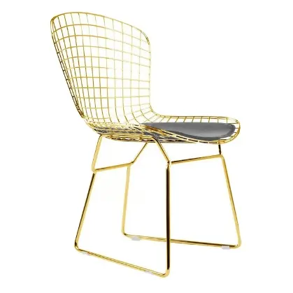 Sedia in filo metallico Harry Bertoia oro all'ingrosso