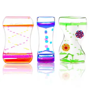 AA Liquid Motion Bubbler Timer Colorful Oil Hourglass Sensory Toys for Kids Adults Liquid Motion Bubbler Timer Liquid Timer